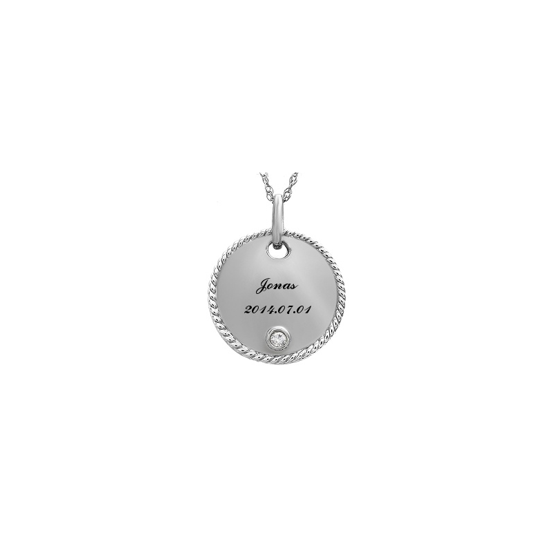 Colgante de oro con diamante de 0,01 ct