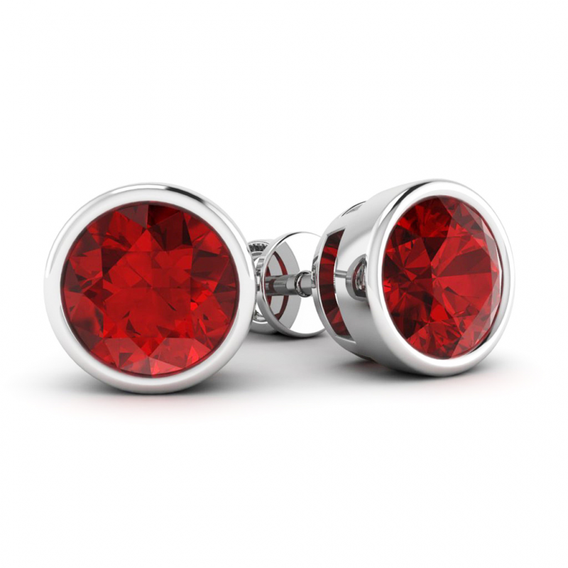 Pendientes "Halo" con rubíes de 1,00 ct