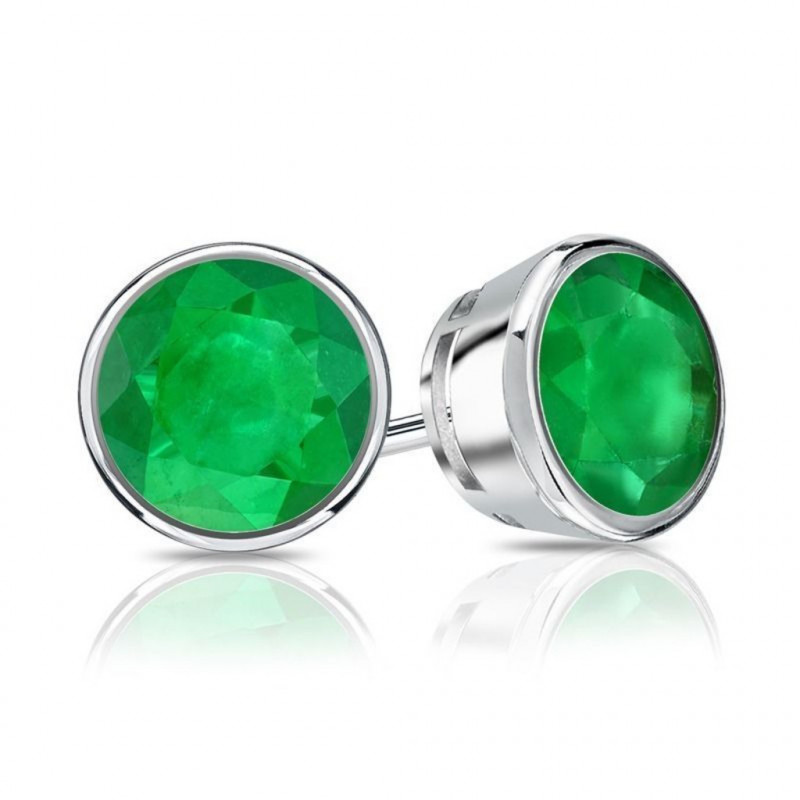 Pendientes ''Halo'' con Esmeraldas de 0,10 ct