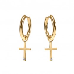 Pendientes "Fe", oro blanco