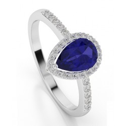 Anillo con zafiro azul 2,20 ct